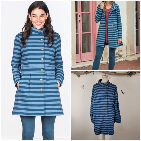 Matilda jane fall breeze blue striped jacket